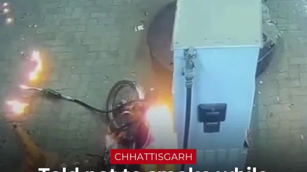 ⁣Petrol Pump Almost Catches Fire | Viral Video