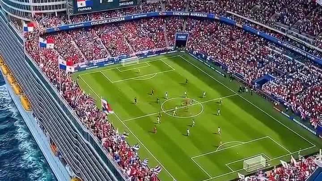 England VS Panama match in a massive cruise